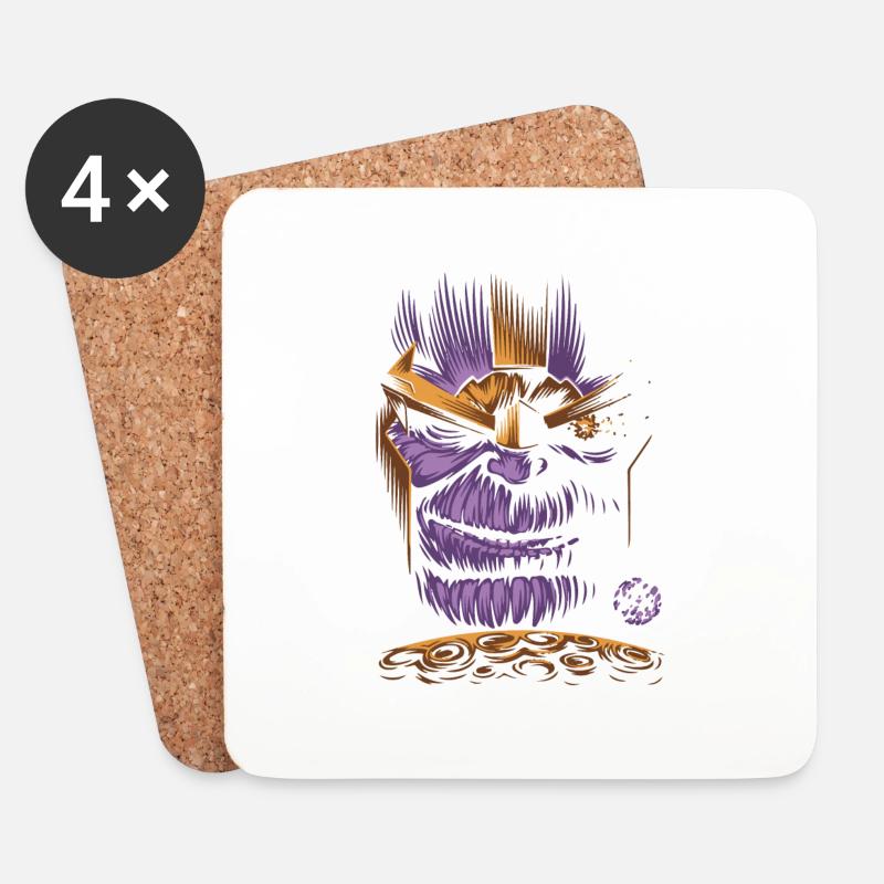 Superhero, Filmheld, Thanos - Untersetzer (4er-Set) - Weiß