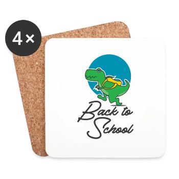 Dino back to school Back to school Gift idea - Coasters (set of 4) - white - Front