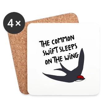 Funny swift bird fact saying gift - Coasters (set of 4) - white - Front