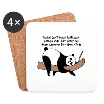 Funny Panda Bamboo Sleeping Sleep Gift - Coasters (set of 4) - white - Front