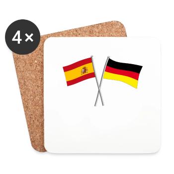 Drapeau Espagne Allemagne - Dessous de verre (lot de 4) - blanc - Devant