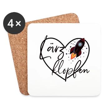 "Lärzklopfen" perfekter Spruch Fusion&Floorfreude - Untersetzer (4er-Set) - Weiß - Vorne