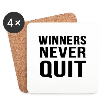 Winners never quit - Untersetzer (4er-Set) - Weiß - Vorne