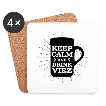 Viez Porz Trier Alkohol Spruch Lustig Geschenk - Untersetzer (4er-Set) - Weiß - Vorne