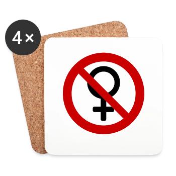 Verbot frauen - Untersetzer (4er-Set) - Weiß - Vorne