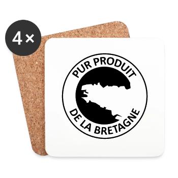 Pur Produit de la Bretagne - Dessous de verre (lot de 4) - blanc - Devant