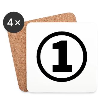number one - Coasters (set of 4) - white - Front