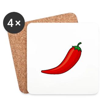 Chilli - Coasters (set of 4) - white - Front