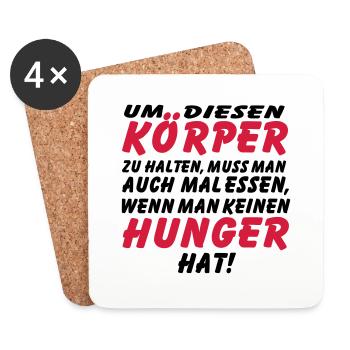 koerper_hunger_vec_2 de anl - Untersetzer (4er-Set) - Weiß - Vorne