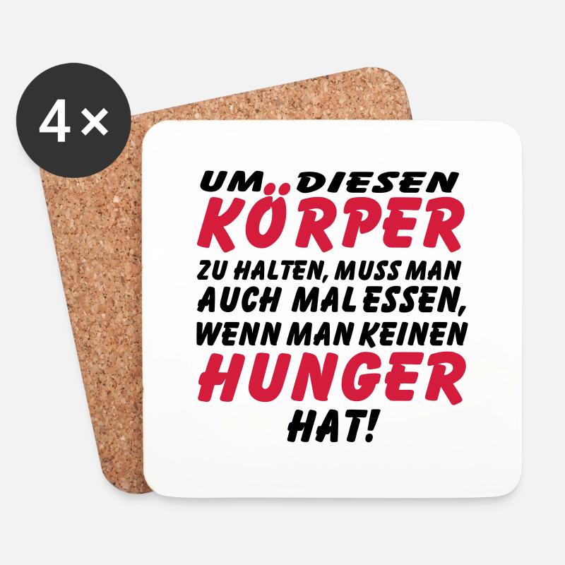 koerper_hunger_vec_2 de anl - Untersetzer (4er-Set) - Weiß