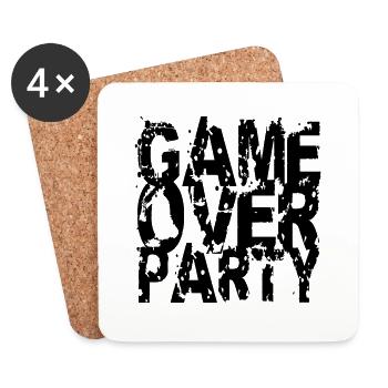 Game Over Party Abdruck Design - Dessous de verre (lot de 4) - blanc - Devant