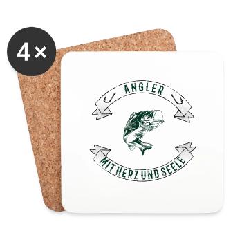 Angler - Untersetzer (4er-Set) - Weiß - Vorne