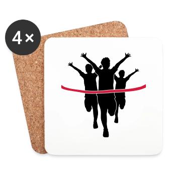 red band sport 3 laeufer run fast marathon - Coasters (set of 4) - white - Front