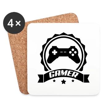 gamer - Untersetzer (4er-Set) - Weiß - Vorne