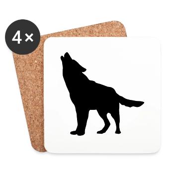 wolf_f1 - Untersetzer (4er-Set) - Weiß - Vorne