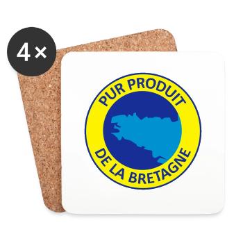 Pur Produit de la Bretagne - Dessous de verre (lot de 4) - blanc - Devant