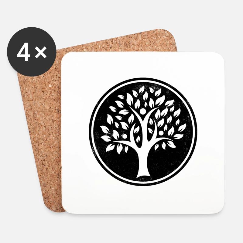Baum Symbol Mutter Erde Geschenk - Untersetzer (4er-Set) - Weiß