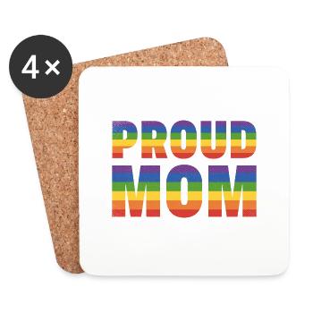 Proud Mom LGBT Geschenk - Untersetzer (4er-Set) - Weiß - Vorne