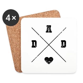 Dad Father's Day gift - Coasters (set of 4) - white - Front