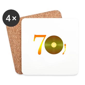Music 70s Retro Vinyl Scarf Plate Disco Gift - Coasters (set of 4) - white - Front