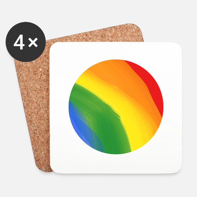 Farben des Regenbogens - Untersetzer (4er-Set) - Weiß
