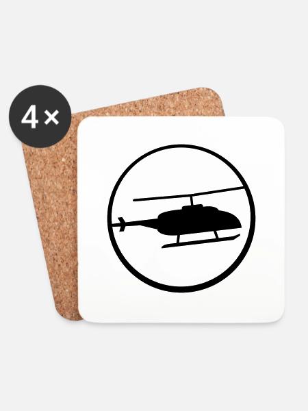 Heli Kreis Logo Design - Untersetzer (4er-Set) - Weiß