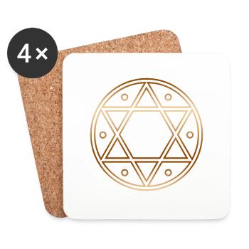 Israel Stern, Davidstern, Salomos Siegel, Judentum - Untersetzer (4er-Set) - Weiß - Vorne