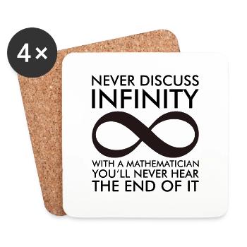 Mathématiques Infinité symbole sort cadeau - Dessous de verre (lot de 4) - blanc - Devant