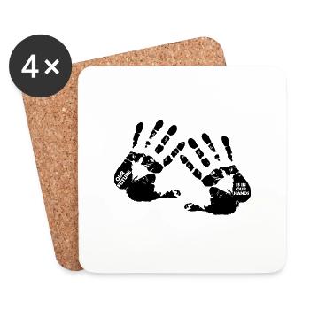 Poignée de main Futur Symbole Rengaine Cadeau - Dessous de verre (lot de 4) - blanc - Devant