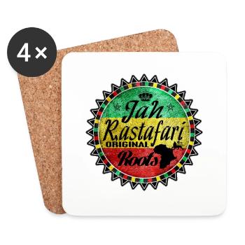 jah rastafari original roots - Dessous de verre (lot de 4) - blanc - Devant
