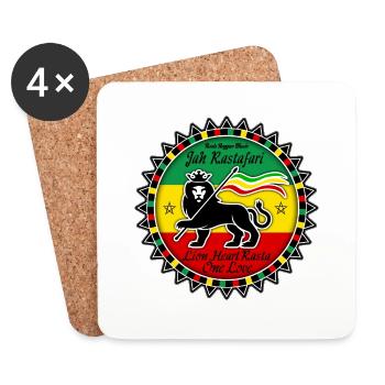jah rastafari lion heart rasta - Dessous de verre (lot de 4) - blanc - Devant
