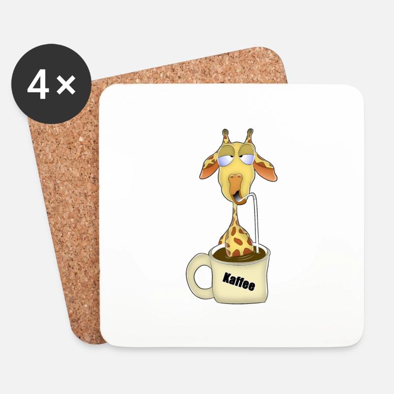 Giraffe im Kaffeepool - Untersetzer (4er-Set) - Weiß