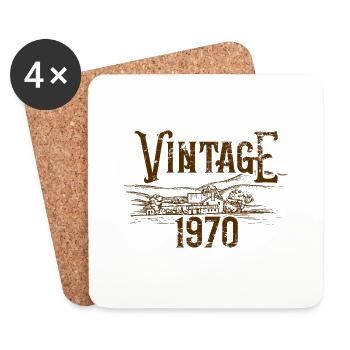 Vintage 1970 Geschenk - Untersetzer (4er-Set) - Weiß - Vorne