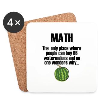 Maths disant cadeau de pastèque - Dessous de verre (lot de 4) - blanc - Devant