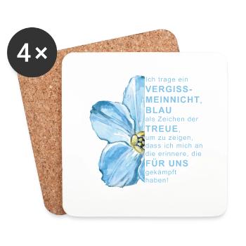 Vergissmeinnicht Supporter BDV - Untersetzer (4er-Set) - Weiß - Vorne