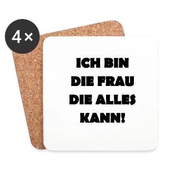 Ich bin die Frau die alles kann - Untersetzer (4er-Set) - Weiß - Vorne