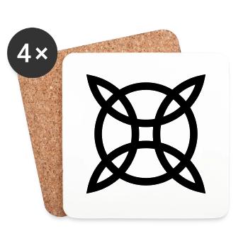 Witch`s Knot, Power of 4 elements - Binding Rune - Dessous de verre (lot de 4) - blanc - Devant