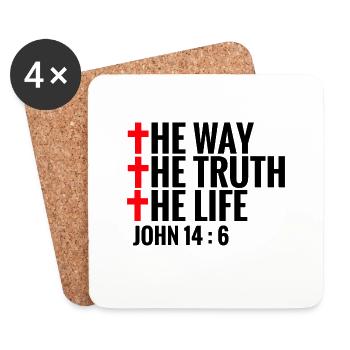 John 14 6 - Coasters (set of 4) - white - Front