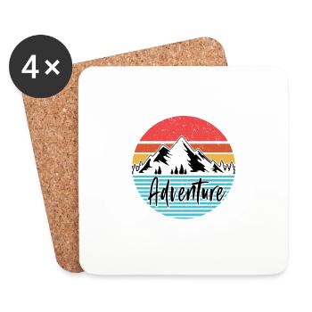 Reisen Travel Urlaub Berge Zelten Alpen Geschenke - Untersetzer (4er-Set) - Weiß - Vorne