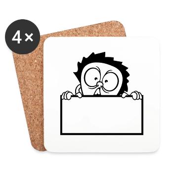 text schild verstecken mauer wand schreiben erschr - Untersetzer (4er-Set) - Weiß - Vorne