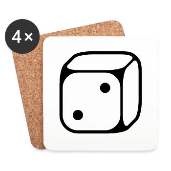 2-cube (two / 1C) - Coasters (set of 4) - white - Front