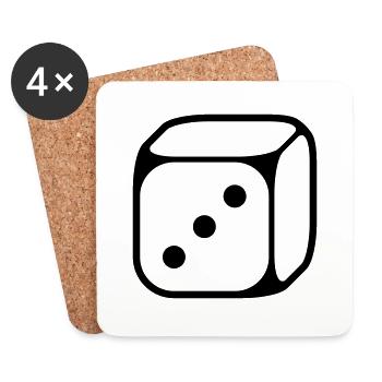 3 cubes (Trois / 1C) - Dessous de verre (lot de 4) - blanc - Devant