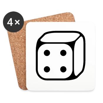 4 cubes (4 / 1C) - Dessous de verre (lot de 4) - blanc - Devant