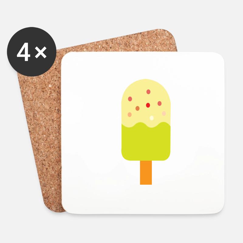 Eis am Stiel - Untersetzer (4er-Set) - Weiß