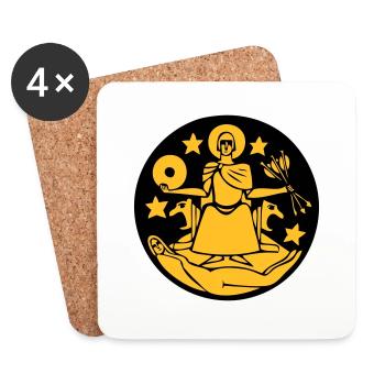 symbole drapeau norvègien ville d'Oslo Norvège - Dessous de verre (lot de 4) - blanc - Devant