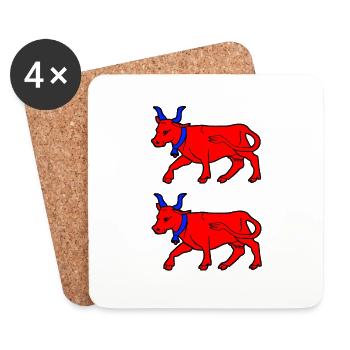 bearn vache - Dessous de verre (lot de 4) - blanc - Devant