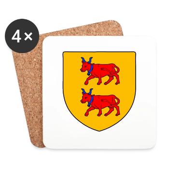 Rote Kühe des Pays de Béarn - Untersetzer (4er-Set) - Weiß - Vorne