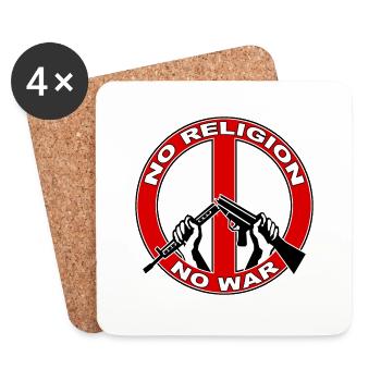 No religion no war - Dessous de verre (lot de 4) - blanc - Devant