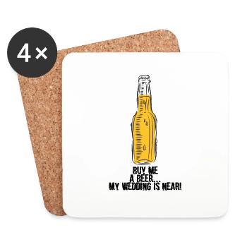 Bier Hochzeit Junggesellenabschied Spruch Geschenk - Coasters (set of 4) - white - Front