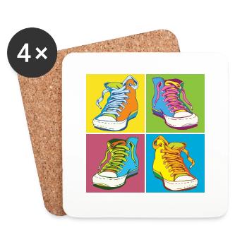 Andy Warhol Pop-Art Schuhe - Untersetzer (4er-Set) - Weiß - Vorne